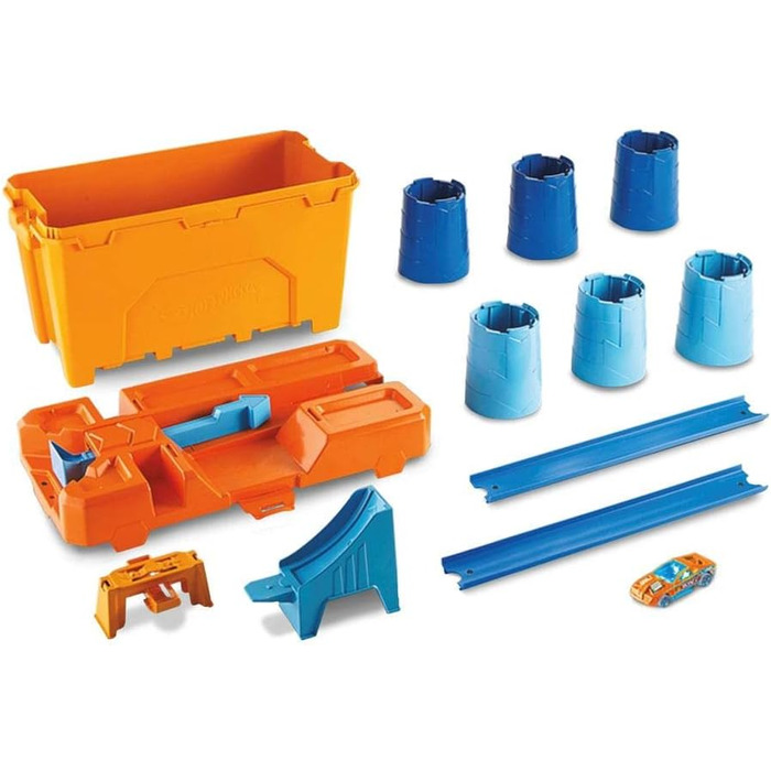 І Starter, гоночний трек для іграшкових автомобілів для віком від 6 років, 91 - Track Builder Barrels Stunt Box