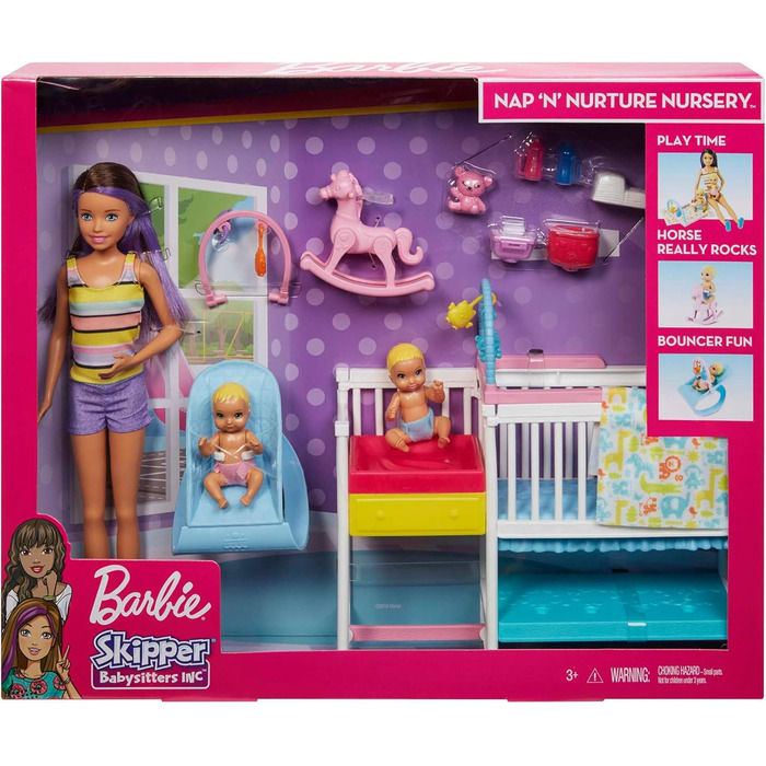 Аксесуари для дитячої кімнати Nap &39N&39 Nurture, дитячі ліжка, коник-качалка, гойдалки, 3 ляльки, подарунок для дітей віком від