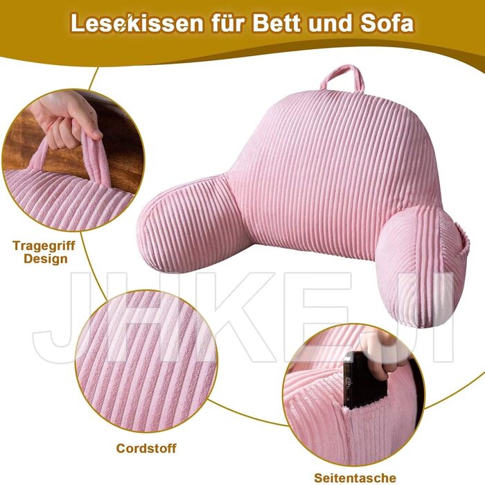 Подушка для спинки ліжка 805015 см, вельветова подушка для читання для ліжка та дивана, подушка для спинки ліжка з підлокітником, велика подушка для спинки дивана, настінна подушка для узголів&39я ліжка з чохлом, який можна прати, бежевий 8051 см