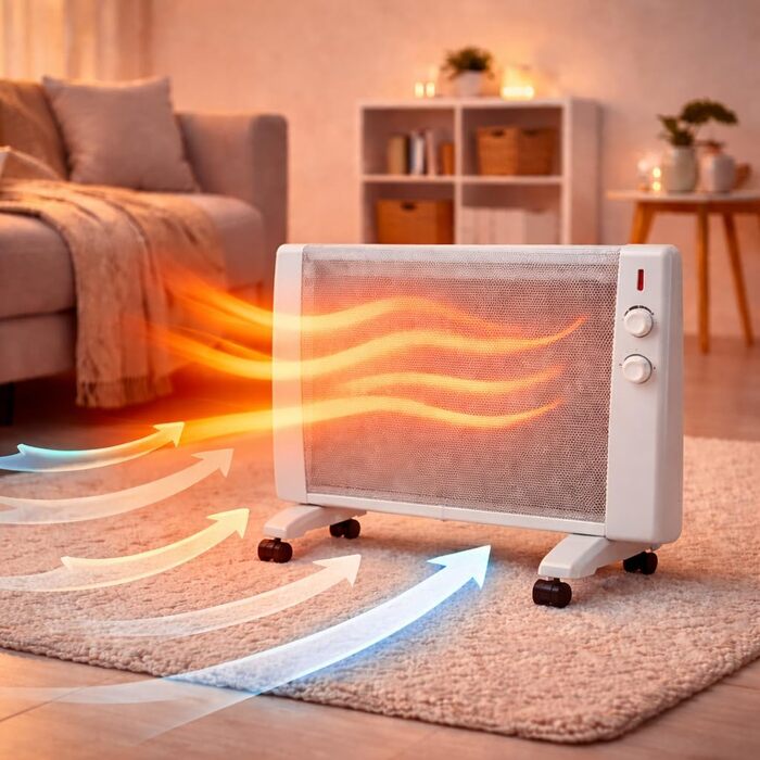 Інфрачервоний обігрівач Syntrox Germany 2400 Вт / Радіаційний обігрівач мобільний електричний обігрівач з термостатом та 4 режимами нагріву, тихий та безпиловий, окремостоячий пристрій з колесами та настінним кріпленням