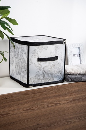 Кошик Idea Home DB-22 Anthracite Flowers 30x30x30 см  (7058557)