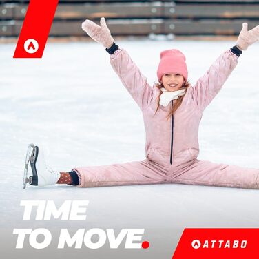 Фігурні ковзани ATTABO для дітей Лезо з нержавіючої сталі, класична шнурівка, посилені гачки, підкладка зі штучного хутра, зручні Білий 35 EU