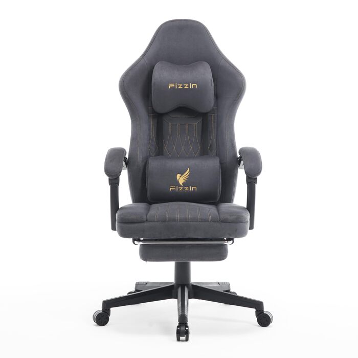 Ігрове крісло Fizzin, ергономічне ігрове крісло з висувною підставкою для ніг, регульованим підголівником, поперековою опорою