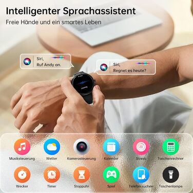 Розумний годинник для чоловіків та жінок, круглий, 1,27-дюймовий AMOLED-розумний годинник з функцією телефону, фітнес-годинник для чоловіків з монітором серцевого ритму, монітором SpO2, монітором сну, крокоміром, 120 спортивних режимів, водонепроникний IP