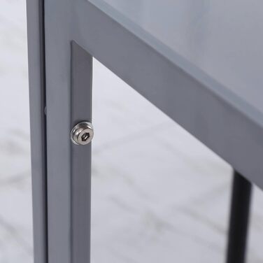 Обідній стіл HOMCOM 75 x 75 см, квадратний кухонний стіл для 4 осіб, обідній стіл із загартованого скла з металевими ніжками, сучасний стіл для кухні, їдальні та вітальні, сірий 75Д x 75Ш x 75В см