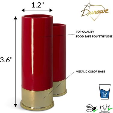 Набір з 12 гільз Чарки Набір з 4 шт. , Патронна гільза Чарки, Алкогольний наливник, Чудова ідея подарунка Набір склянок для пиття