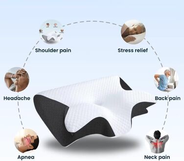 Ергономічна подушка для шиї SWZEC DreamSleepz чорного кольору