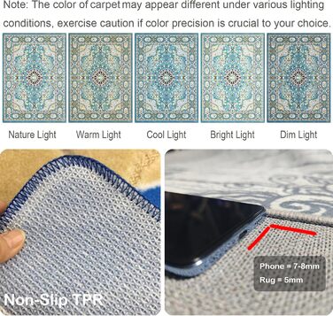 Кухонний килимок у стилі бохо з коротким ворсом, що прається, нековзний кухонний килимок, килимок для коридору, довгий килимок для кухні, спальні, пральні, ванної кімнати, 60 x 180 см, різнокольоровий, 60 x 180 см (прямокутний)