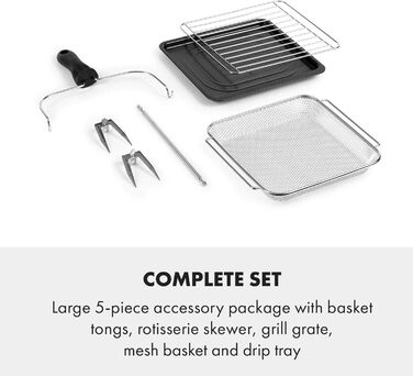 Фритюрниця Klarstein AeroVital Cube Chef - фритюрниця 1700 Вт, мультипіч із сенсорним екраном, 16 програм, 50-220 C, 14 л, вибір часу приблизно 10 годин, нержавіюча сталь, чорний