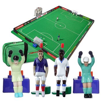 Набір TIPP-KICK для Суперкубка Франції 1 велике ігрове поле з бортами, 2 верхні кікери, 2 воротарі Тоні, 2 ворота, 2 м&39ячі, 1 годинник для перерви, 1 звуковий чіп, спортивна сумка Франція