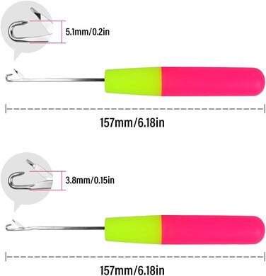 Набір гачків із засувками BOUMVID, гачок із засувкою з 2 предметів, гачок для вязання гачком для вязання гачком, гачок для вязання своїми руками, гачок для рукоділля, плетіння гачком, 3,8 мм і 5,7 мм