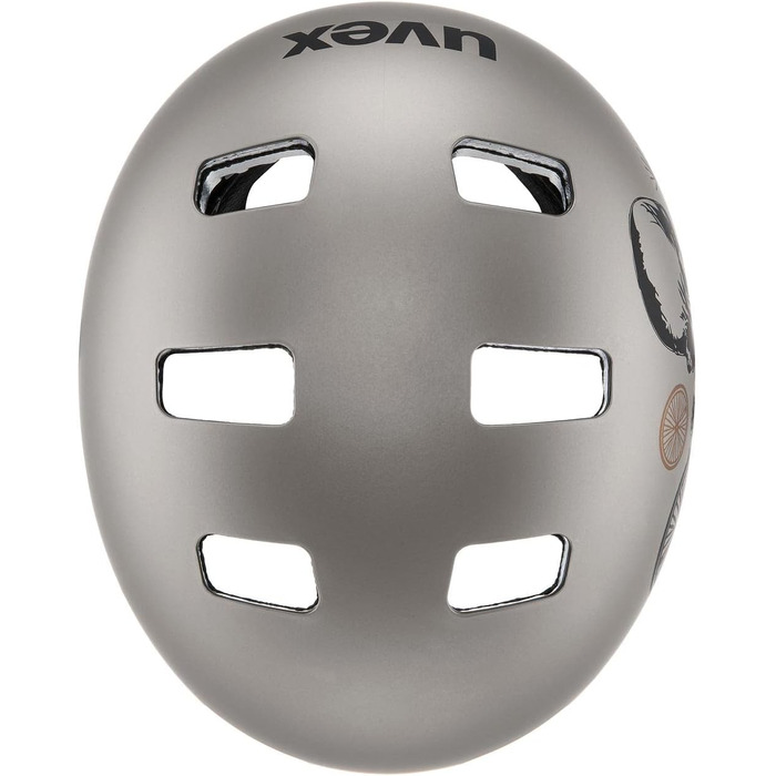 Міцний дитячий шолом для дітей - індивідуальне регулювання розміру - оптимізована вентиляція - дубовий коричнево-восьминіг матовий