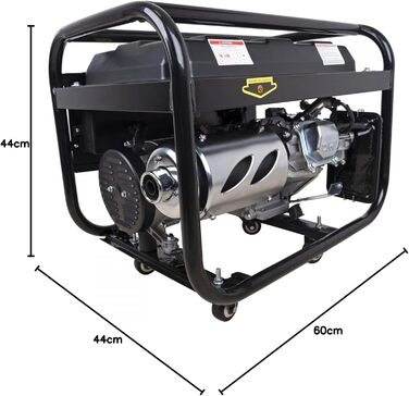 Комбінований бензиновий генератор з лампою COB Мобільний генератор 230 В 3,3 кВт 3300 Вт 16 А 50 Гц Аварійний генератор потужністю 7 к.с., 4-тактний бензиновий двигун 210 куб.см з повітряним охолодженням 1-фазний бензиновий генератор