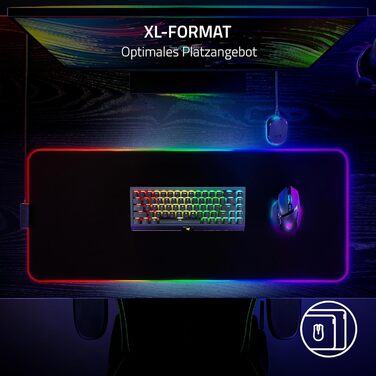 Гібридний ігровий килимок для миші з Razer Chroma RGB (гібридний килимок для миші, 19 зон підсвічування RGB, формат XL, нековзна н