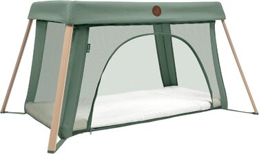 Дорожнє ліжечко Maxi-Cosi Calao Light, суперкомпактне та легке, матрац CloudCore, 2 рівні для сну, дорожня сумка, для новонароджених та малюків (0-3 роки), макс. 15 кг, Beyond Green Eco