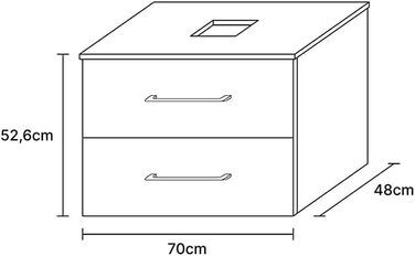 Комплект меблів для ванної кімнати Planetmbel туалетний столик LUX 70 см золотий дуб/антрацит БЕЗ умивальника з тумбою 2 шт. золот