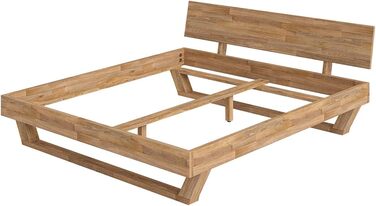 Ліжко Skølm Nornir з масиву дерева 180x200 см каркас ліжка з масиву дуба, обробленого олією високоякісне дерев&39яне ліжко з ніжками-санчатами каркас ліжка з 1 опорою для узголів&39я підходить як двоспальне ліжко 180x200 см суцільне узголів&39я