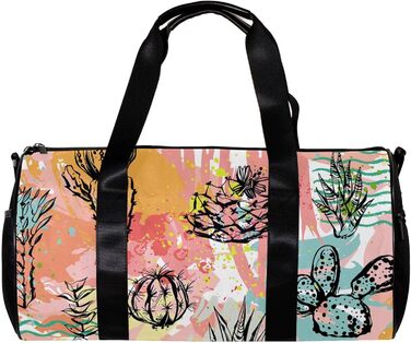 Спортивна сумка, маленька дорожня сумка, сумка для йоги, тропічні рослини, барвистий кактус, сумка для фітнесу на відкритому повітрі, сумка-шопер