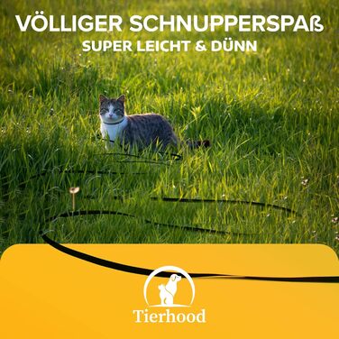 Висувний повідець Tierhood 5 м / 10 м / 15 м для котів та маленьких собак - Повідець для котів - Висувний повідець для маленьких собак - Висувний повідець для собак - Повідець для котів з петлею для руки - Довгий повідець для котів - Розмір 15 м