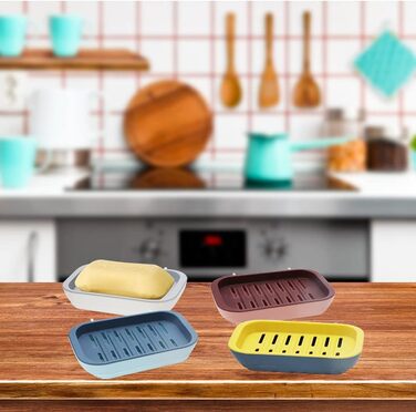 Мильниця з 4-х частин, мильниця з настінним кронштейном, для кухні та ванної кімнати, мильниця для мочалок з функцією зберігання в