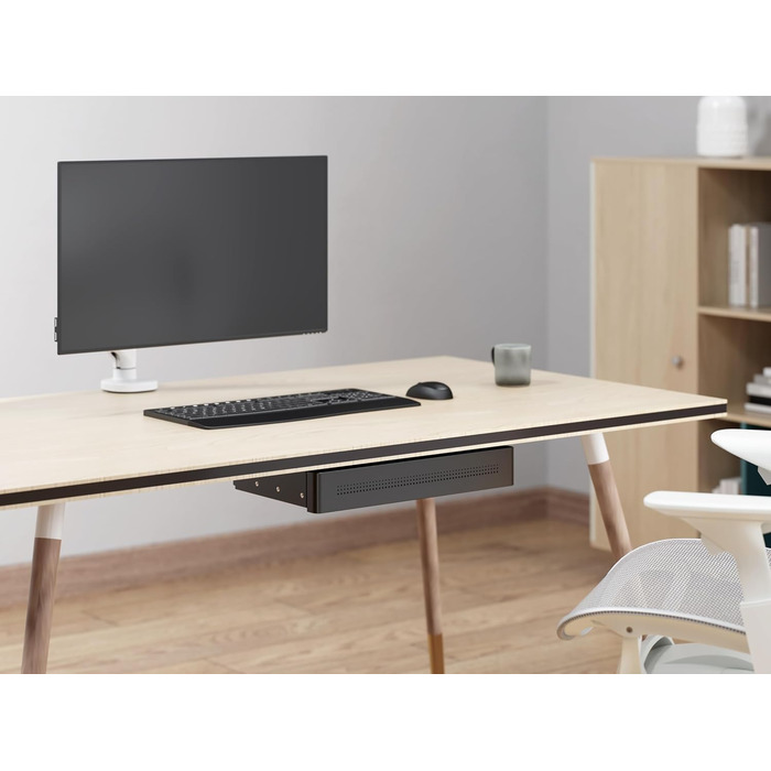 Мала шухляда під столом із функцією завантаження шухляда під столом металева шухляда під столом, що замикається шухляда під столом з комплектом ключів розміри 40 x 26,6 x 7,3 см (400 x 266 мм)