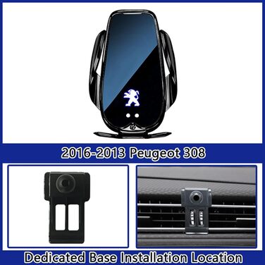 Автомобільний тримач мобільного телефону REDAEL для Peugeot 308 2016-2013, автомобільний тримач мобільного телефону, що обертаєтьс