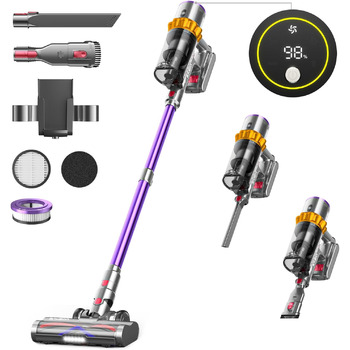 Акумуляторний пилосос Anyson 45000Pa/550W/70Min, 1.6 л акумуляторний пилосос супер тихий, акумуляторний пилосос самозаряджається з