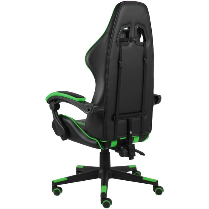 Геймерське крісло, чорно-зелена штучна шкіра