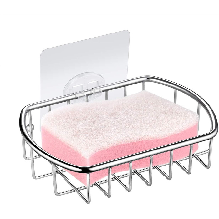 Мильниця без свердління, прозорий самоклеючий кошик для мила, нержавіюча сталь, душова полиця для ванної кімнати, настінний тримач