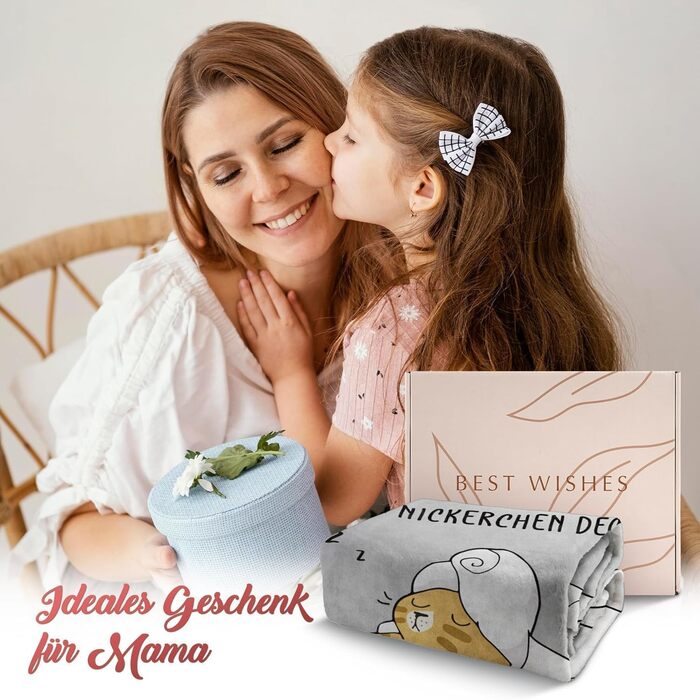 Подарунки для мами Весела мяка ковдра для мами надзвичайно мякої якості Подарунок на день народження мами, подарунок на День матері 157 132 см Сірий