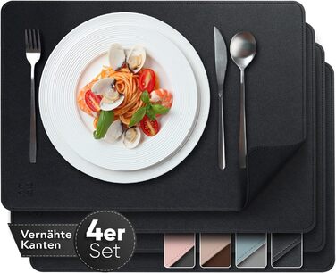 Набір з 4-х серветок Loco Bird з PU шкіри - серветки можна мити - серветка 43x30см - серветка чорна з обох сторін, серветка під шк