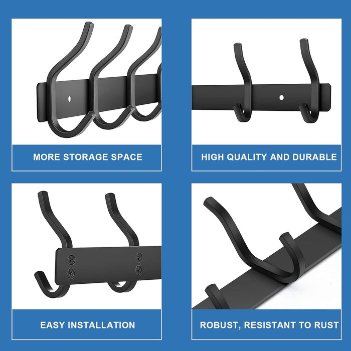 Гачки для верхнього одягу з нержавіючої сталі, гачки для верхнього одягу настінні з 8 гачками, вішалка для верхнього одягу настінн