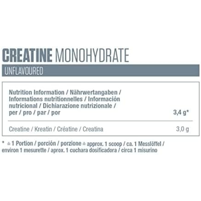 Креатин моногідрат Dymatize Creapure, 500 г – Без смаку, 147 порцій
