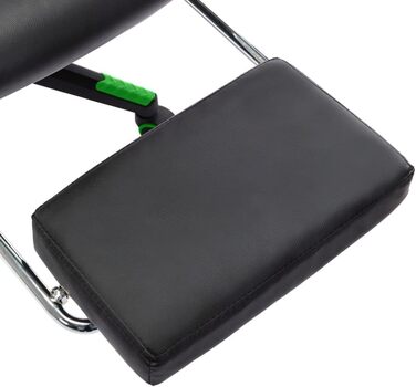 Геймерське крісло з підставкою для ніг, чорно-зелена штучна шкіра