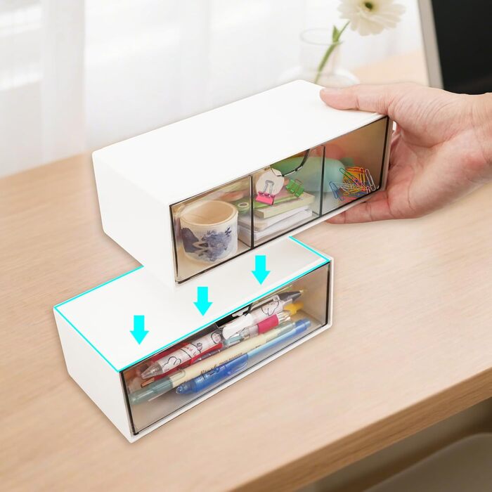 Елементний органайзер для косметики, акриловий міні-органайзер для ванної кімнати з висувними ящиками, багатофункціональний органайзер для туалетного столика для спальні, столу, ванної кімнати, 4-