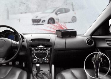 Автомобільний обігрівач AGT Електричний керамічний допоміжний обігрівач, 2 режими нагріву, 1850 Вт, 230 В (електричний автомобільний обігрів вікон, електричний обігрів лобового скла, настільна розетка)