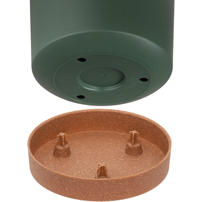 Горщик для квітів Tymar з блюдцем, 2 шт. , декоративний пластиковий горщик для рослин, сучасний, круглої форми, для внутрішнього в