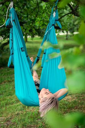 Набір гойдалок для йоги Yoga4You - Гамак для йоги, Підвісна гойдалка - Слінг для йоги, Інверсионний набір для літання - Інструмент для інверсії акро-йоги - Антигравітаційний слінг для йоги - Підвісна трапеція, Seewelle