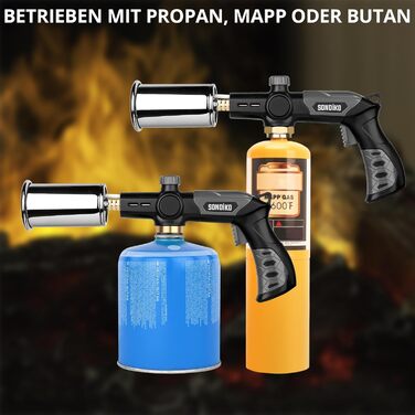 Потужний пальник для гриля та приготування їжі Sondiko L8010, Sous Vide, кухонний факел з пропаном, стартер для багаття, регульова