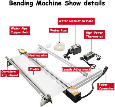 Нагрівальний згинальний верстат з акрилового пластику ПВХ згинальний верстат з нагріванням гарячого згину теплового згину регульований світловий ящик стик згинальний верстат акриловий гарячий з водяним охолодженням водяного насоса, 125см