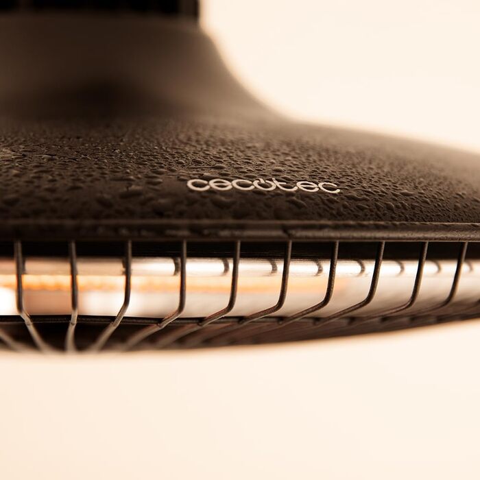 Електричний стельовий вентилятор-обігрівач для зовнішнього використання Cecotec ReadyWarm 1500 Power для стельового монтажу, 1500 Вт, галогенна технологія, ступінь захисту IP65, пульт дистанційного керування, площа покриття 10 м