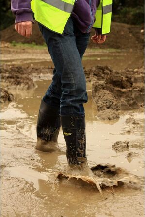 Чоловічі водонепроникні захисні чоботи Amblers FS100 зі шнурком, гумові чоботи, чорні, 44 євро