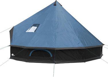 Намет Ravello 500 Teepee Tent для 6-8 осіб Сімейний намет Висота над головою Підлоговий піддон Водонепроникний 5000 мм Синій сірий