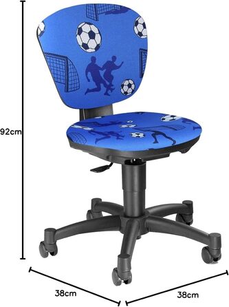 Дитяче поворотне крісло TOPSTAR Ergokid 15 Jet - Футбол - Спортивне, Регульоване по висоті, Поліамід, Синє