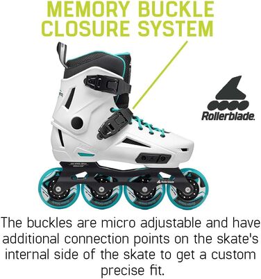 Жіночі міські роликові ковзани Rollerblade Lightning, білий та Aqua White/Aqua 8