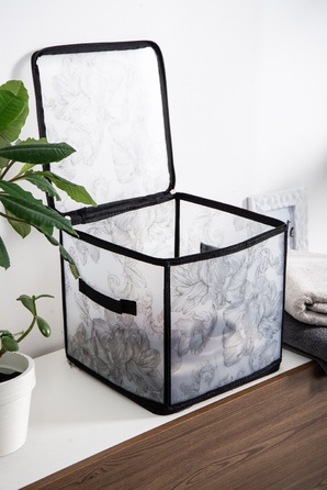 Кошик Idea Home DB-22 Anthracite Flowers 30x30x30 см  (7058557)