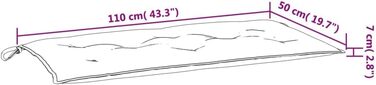 Подушка для садової лавки кремова біла 110x50x7 см Оксфордська тканина,361813