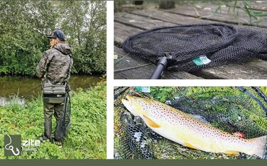 Гумовий підсак для спінінгу - телескопічний рибальський сітка - одноручний підсак для хижаків, сачок для болотяної риби, рибальська сітка для спінінгу, 113 см, гумовий підсак