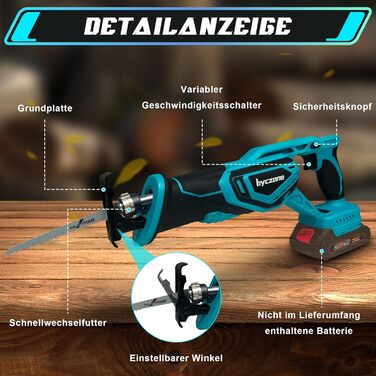 Професійна акумуляторна пила, акумуляторна пила, сумісна з акумулятором Makita 18 В, ідеально підходить для пиляння деревини/сталі