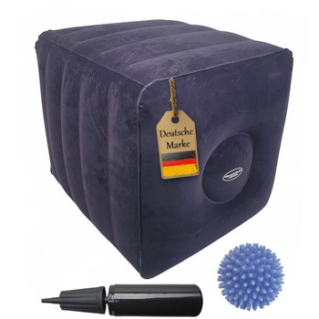 Куб для підняття ніг FabaCare, куб для міжхребцевих дисків з масажним м&39ячем Blue Hedgehog, подушка для розвантаження, підставка для литок, подушка для міжхребцевих дисків, подушка для позиціонування ніг, підставка для ніг для вправ на спину, надувна